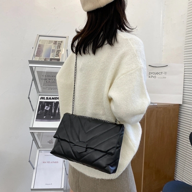 Women's Medium Pu Leather Streetwear Square Bag