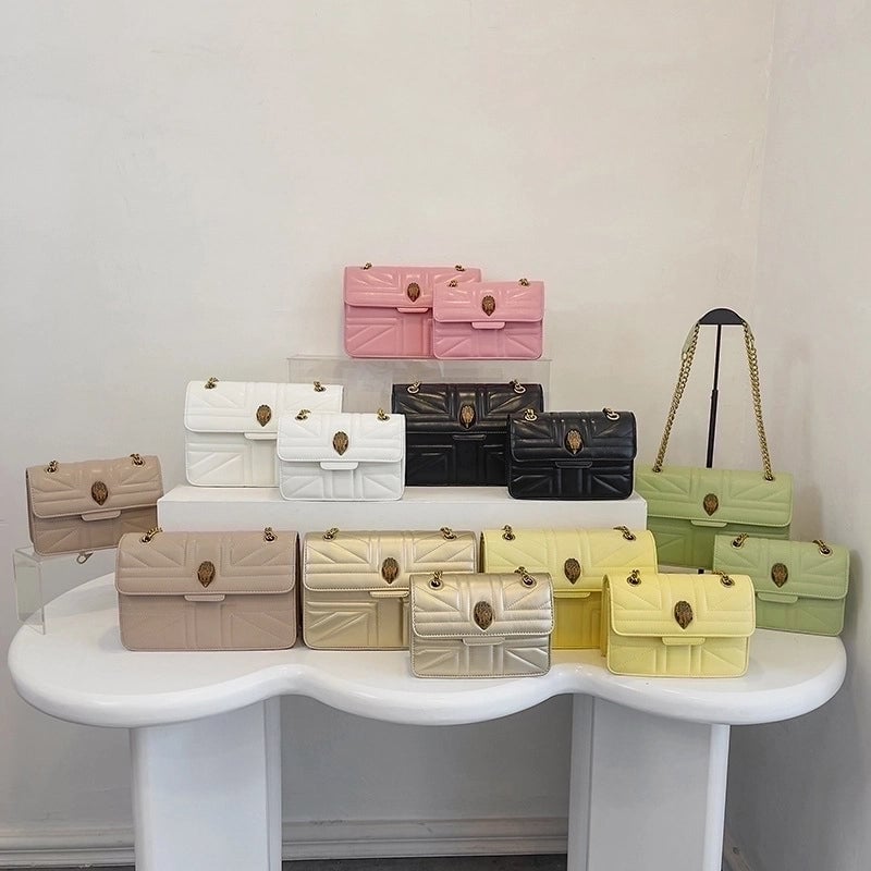 Women's Pu Leather Solid Color Elegant Square Magnetic Buckle Shoulder Bag Crossbody Bag Chain Bag