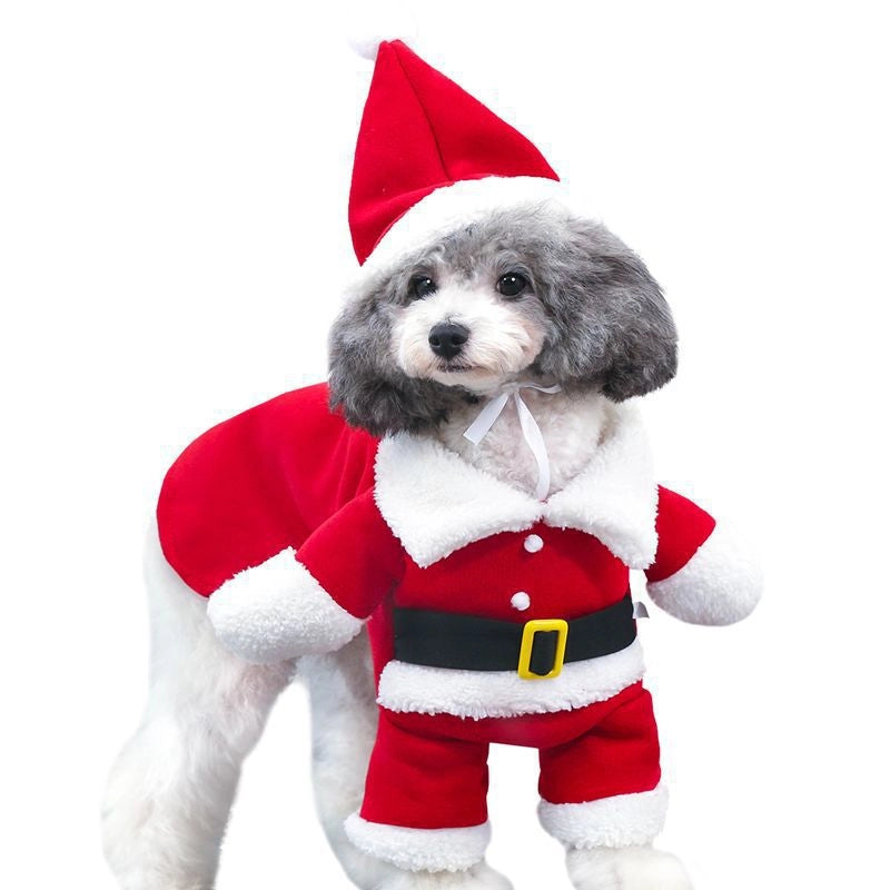 Pet Transformation Clothes Dog Clothes Christmas Cloak Dog Christmas Clothes Santa Claus Dog Standing Clothes Model