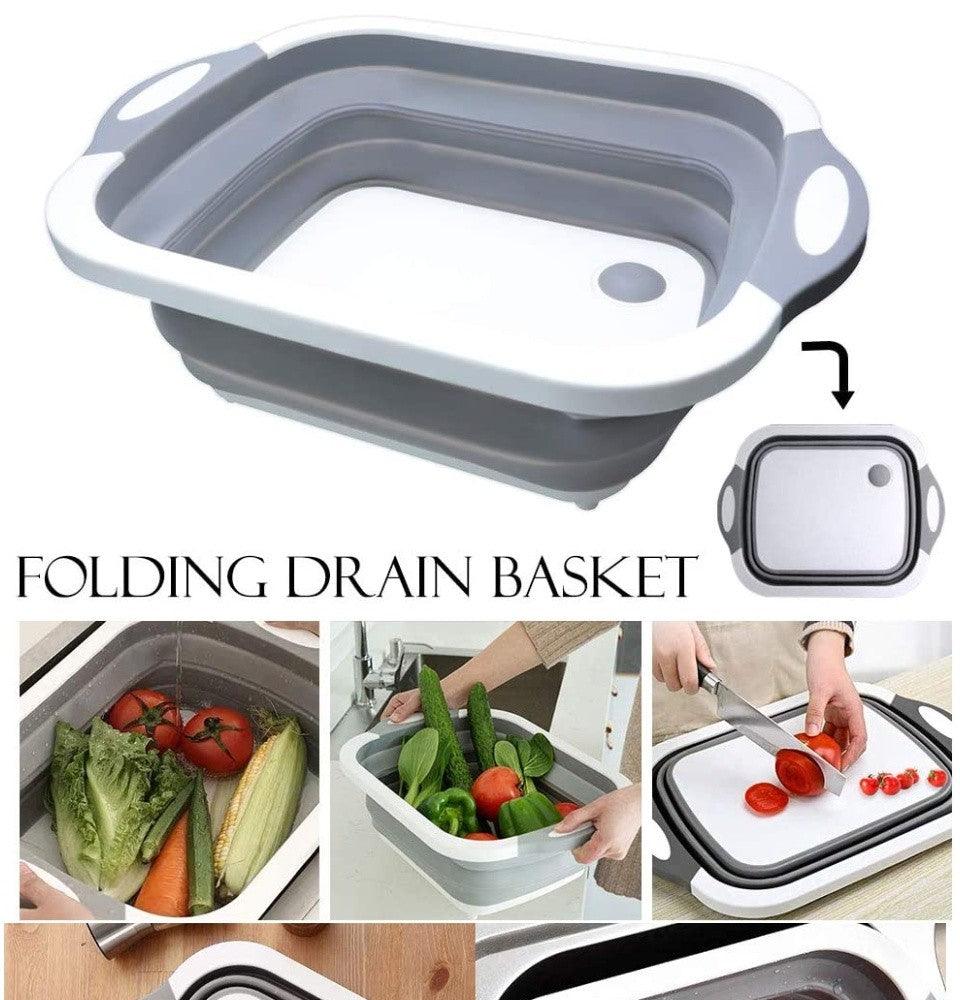 Foldable Multi-Function Chopping Board With Drainer