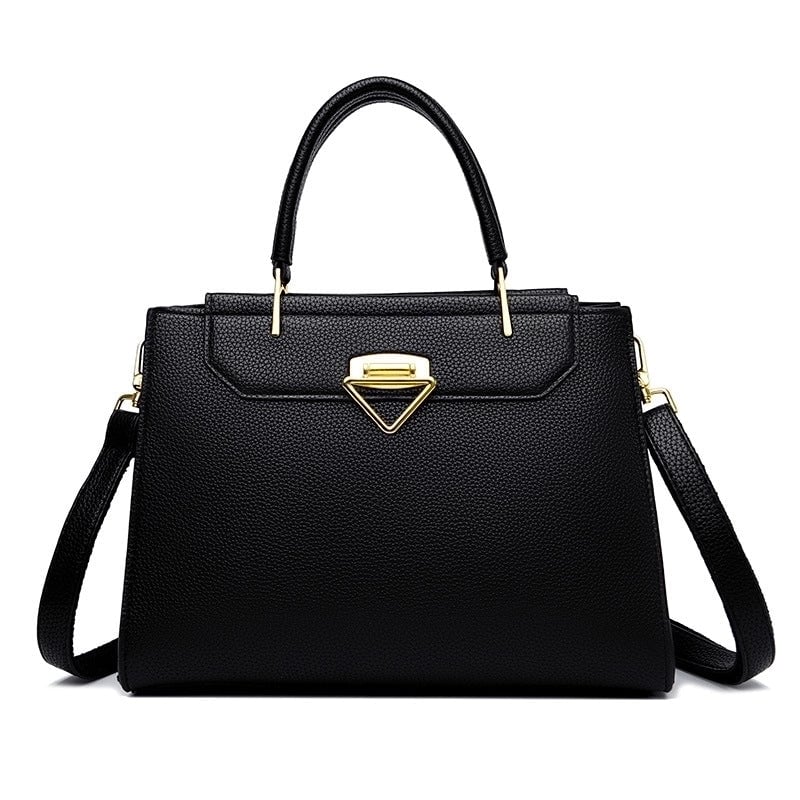 Women's Medium Pu Leather Solid Color Elegant Vintage Style Zipper Handbag