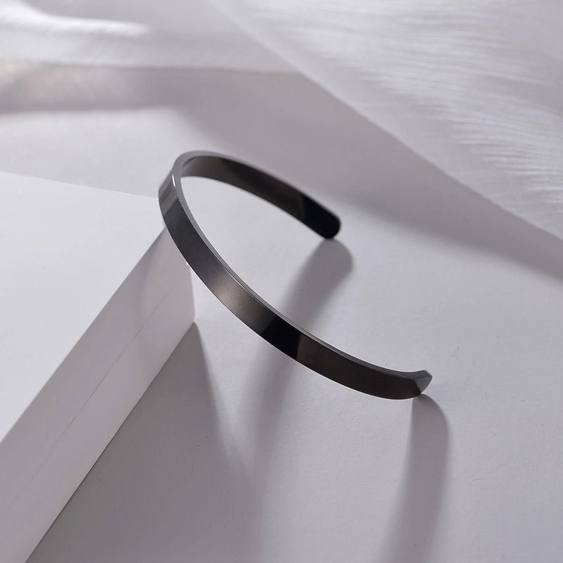 Minimalist Solid Color 201 Stainless Steel Gold Plated Cuff Bracelets In Bulk