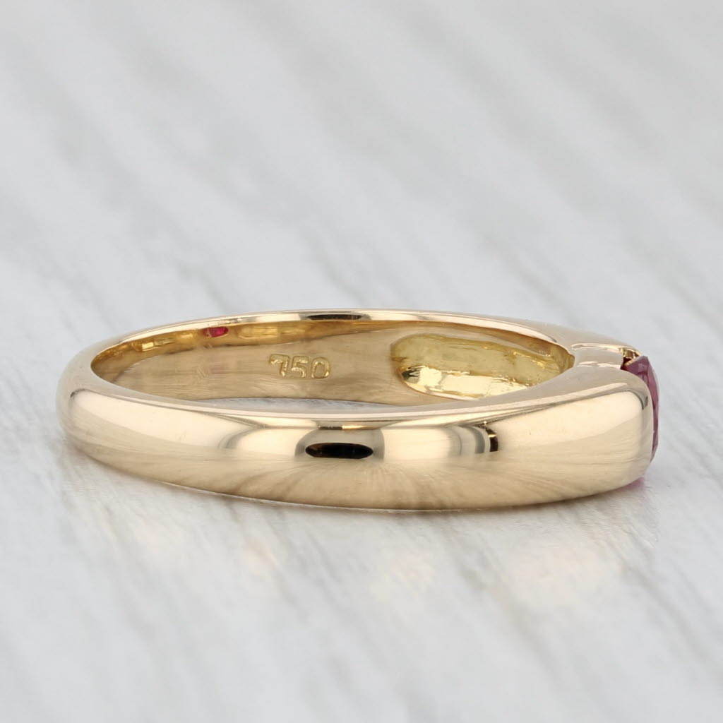 0.50ct Oval Ruby Solitaire Ring 18k Yellow Gold Size 6.5 Stackable Band
