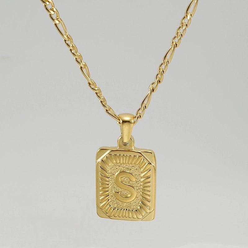 Fashion Letter Titanium Steel Plating Pendant Necklace 1 Piece