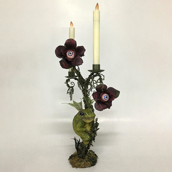 Katherine's Collection Lizard & Eyeball Rose Candle Holder