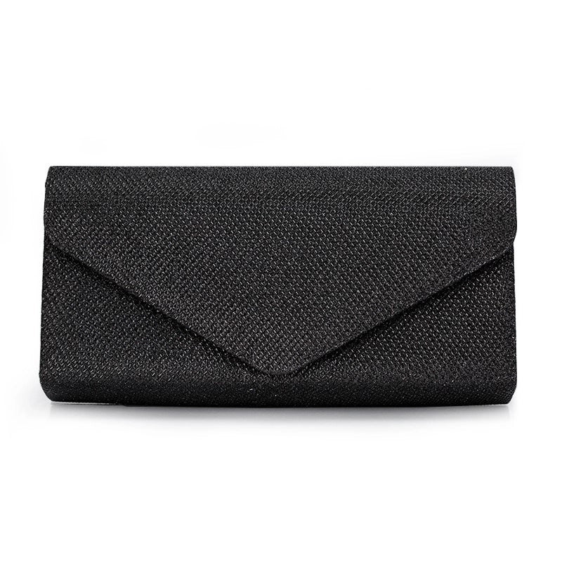 Black Gold Silver Satin Solid Color Square Evening Bags