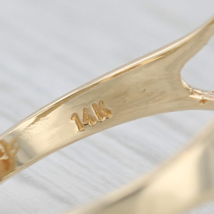 Cultured Pearl Diamond Accent Ring 14k Yellow Gold Size 6