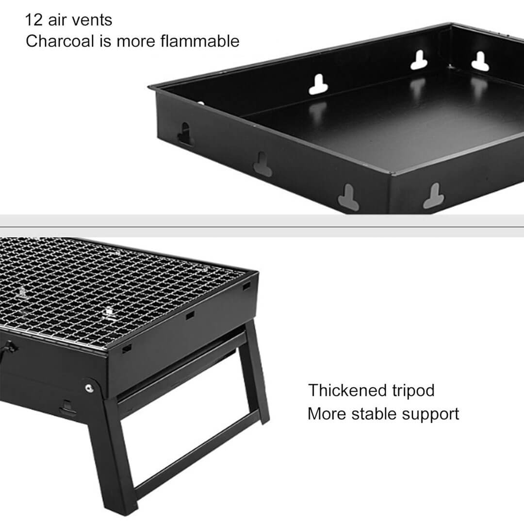 Foldable Tabletop Charcoal BBQ Grill Stainless
