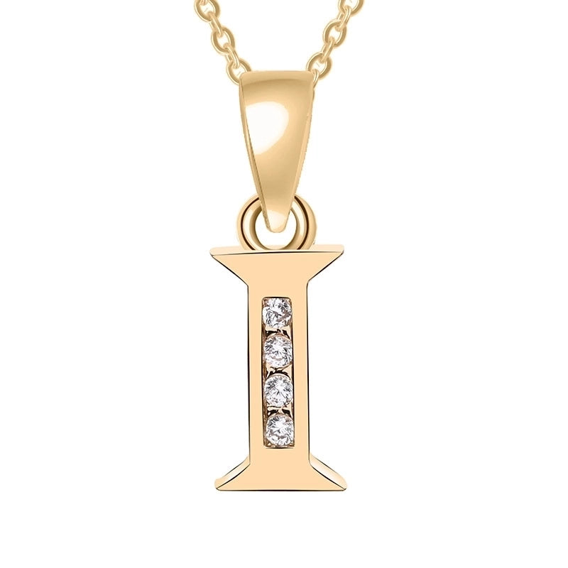 Minimalist Letter Copper Plating Inlay Zircon Pendant Necklace