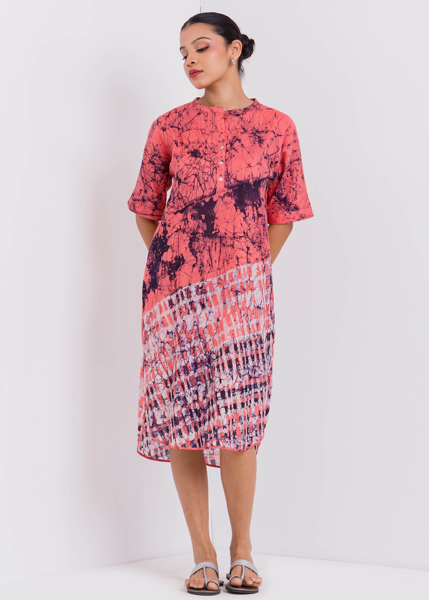 Batik Two Side Slit Dress