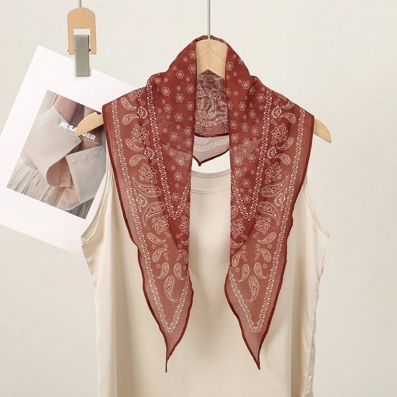 Women's Elegant Basic Solid Color Cotton Silk Scarf