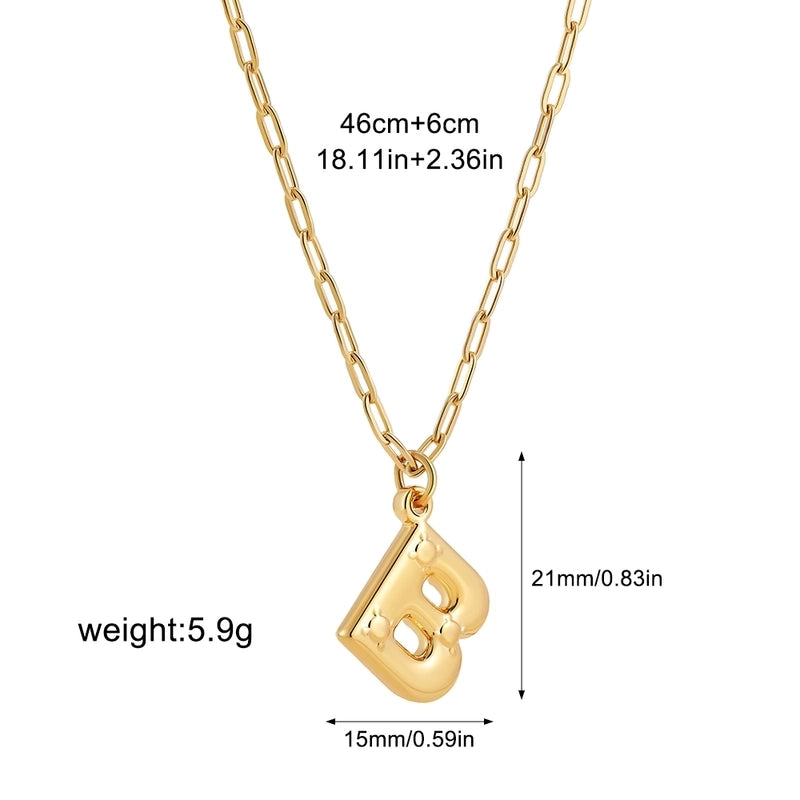 Preppy Style Solid Color Shiny Letter 304 Stainless Steel Pendant Necklace