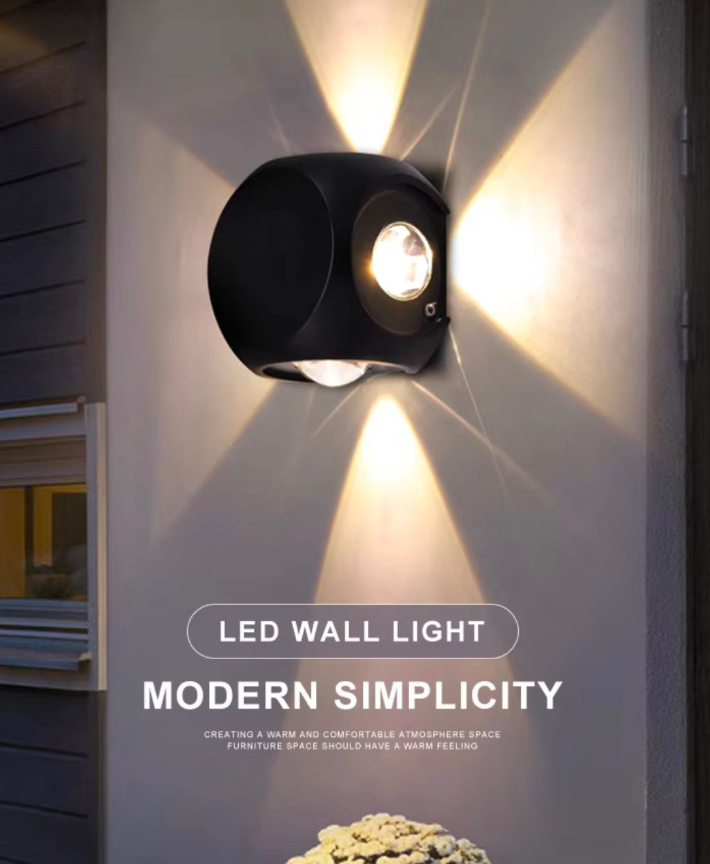 Modern Black LED Wall Light - Round Design