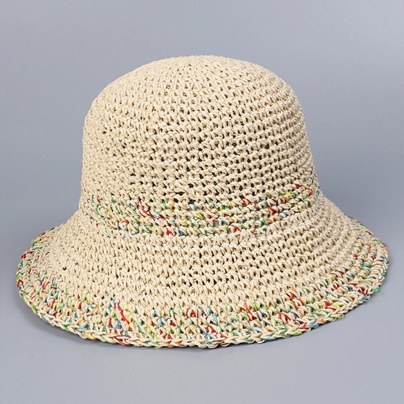 Women's Hawaiian Vacation Modern Style Solid Color Wide Eaves Straw Hat