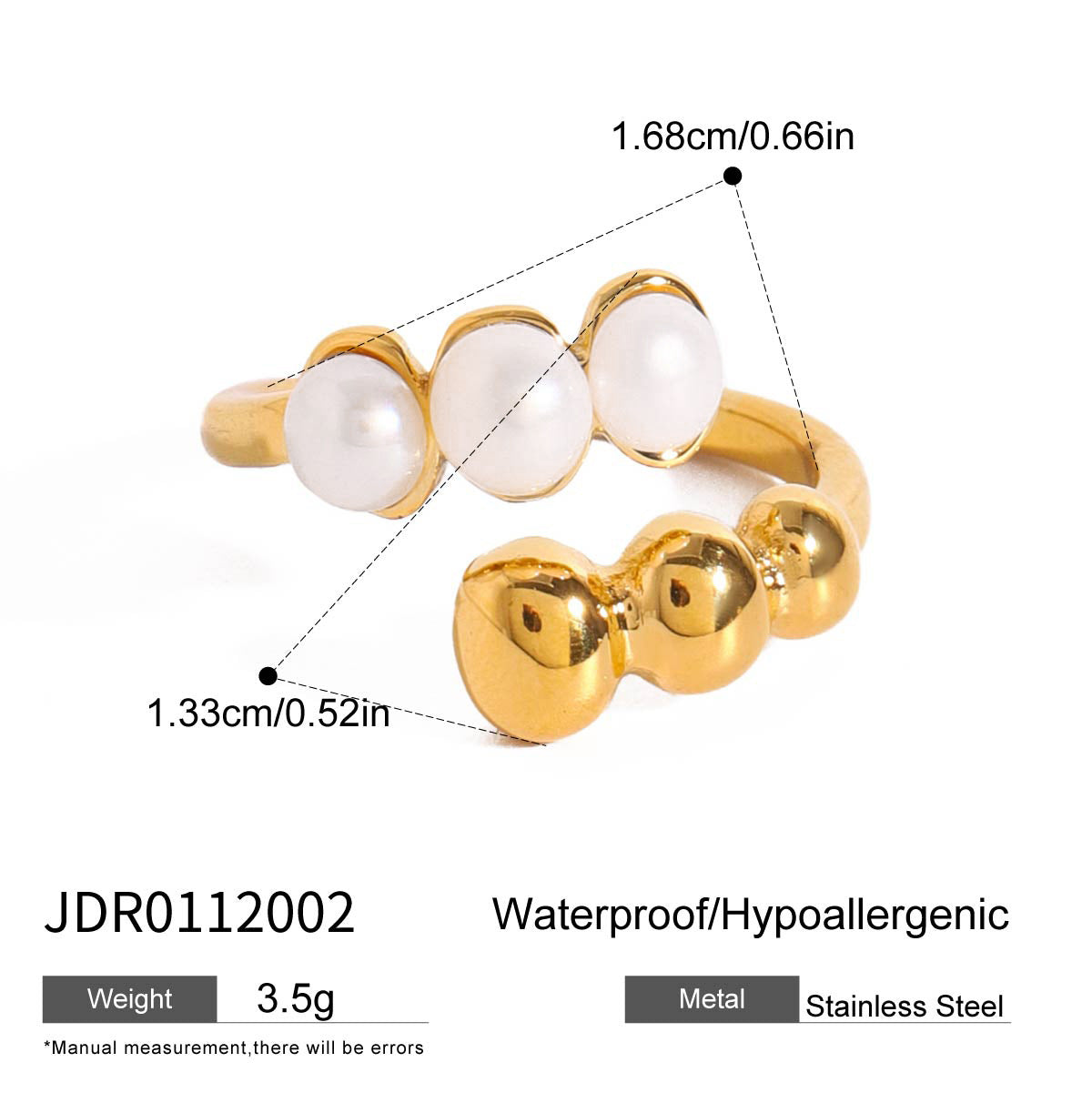 Jie Ding Freshwater Pearl Ring Titanium Steel Jewelry Stainless Steel Rings