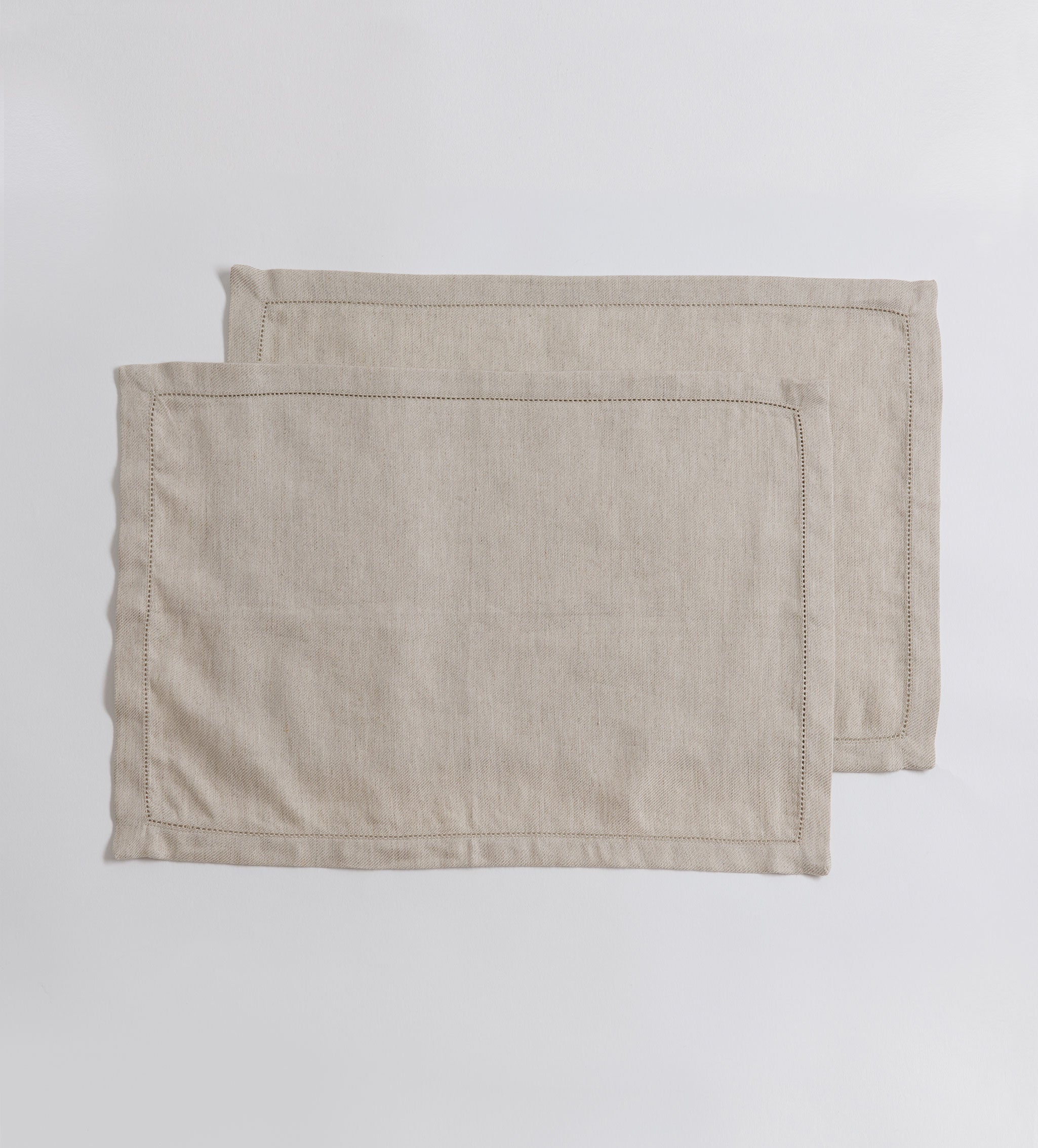 Natural Twill Cotton Linen Placemats - Set of 2