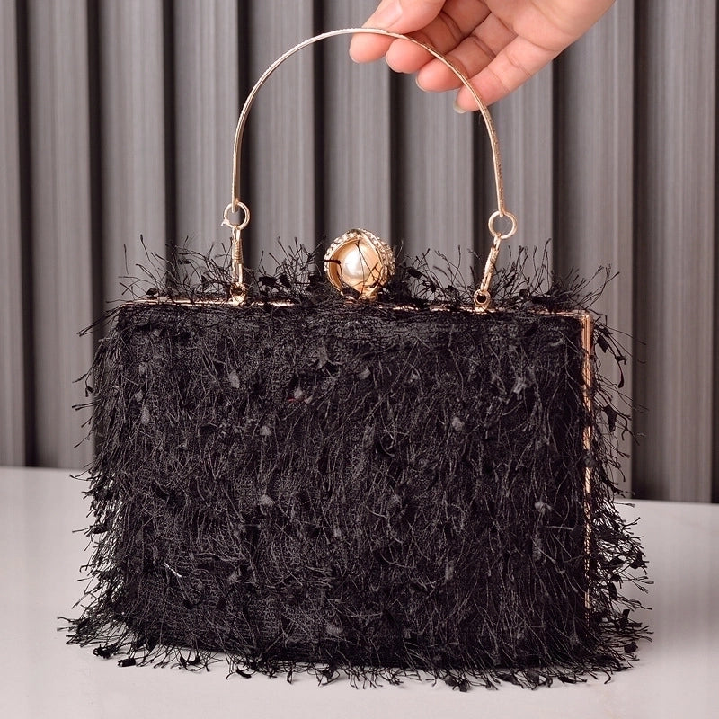 Women's Polyester Solid Color Vintage Style Classic Style Square Lock Clasp Handbag Evening Bag