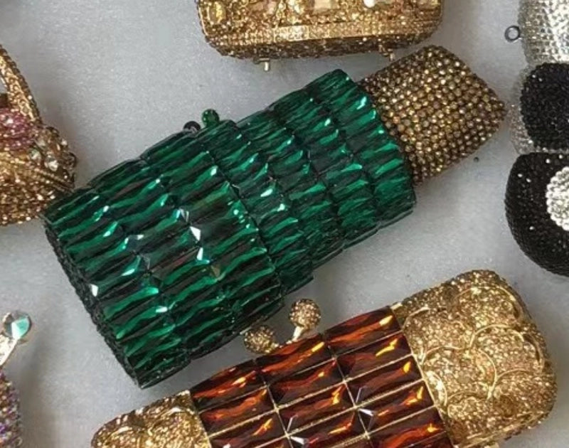 New Lipstick Diamond Evening Bag Banquet Full Diamond Hand Lipstick Women's Bag Rhinestone Chain Clutch