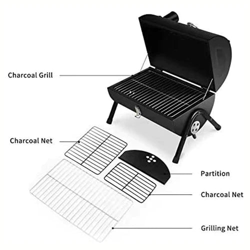 Heavy Duty Tabletop Barbecue Grill Charcoal for Outdoor Garden Cooking Traveling Camping