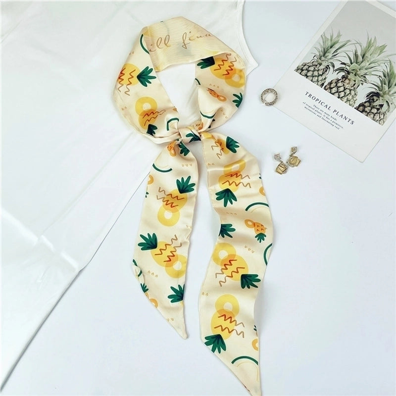 Women's Sweet Flower Satin Silk Scarves