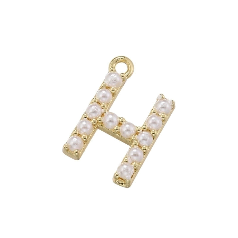 Casual Elegant Minimalist Letter Copper Plating Inlay Artificial Pearls 18k Gold Plated Charms