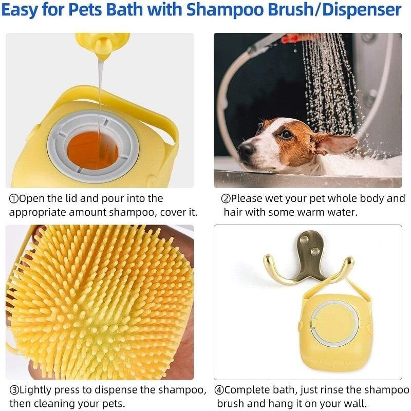 🔥 Pet Grooming Brush Bath