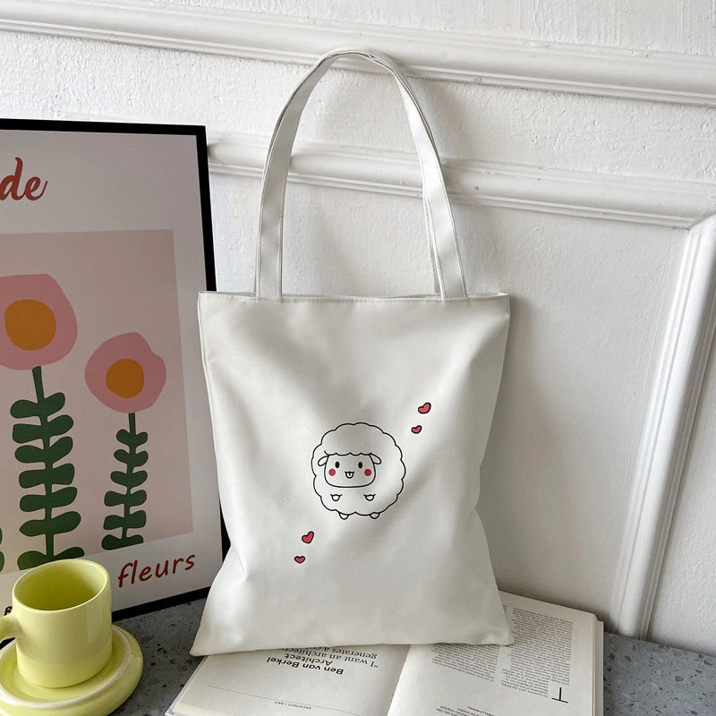 Women's Preppy Style Letter Oxford Cloth Shopping Bags