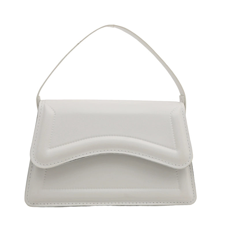 Women's Medium Pu Leather Solid Color Streetwear Square Flip Cover Handbag