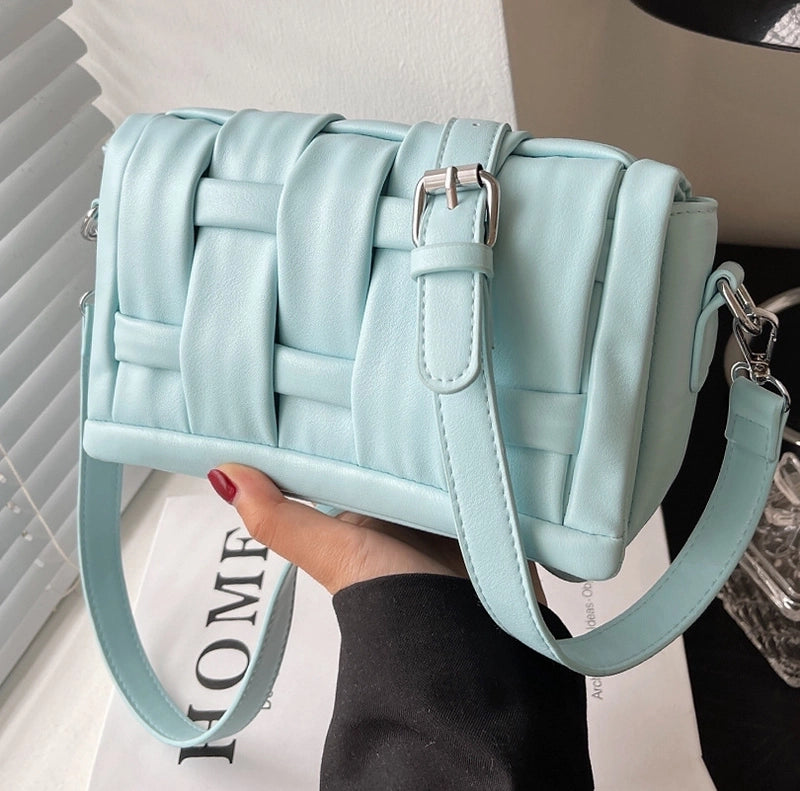 Women's Small Pu Leather Solid Color Streetwear Square Magnetic Buckle Square Bag