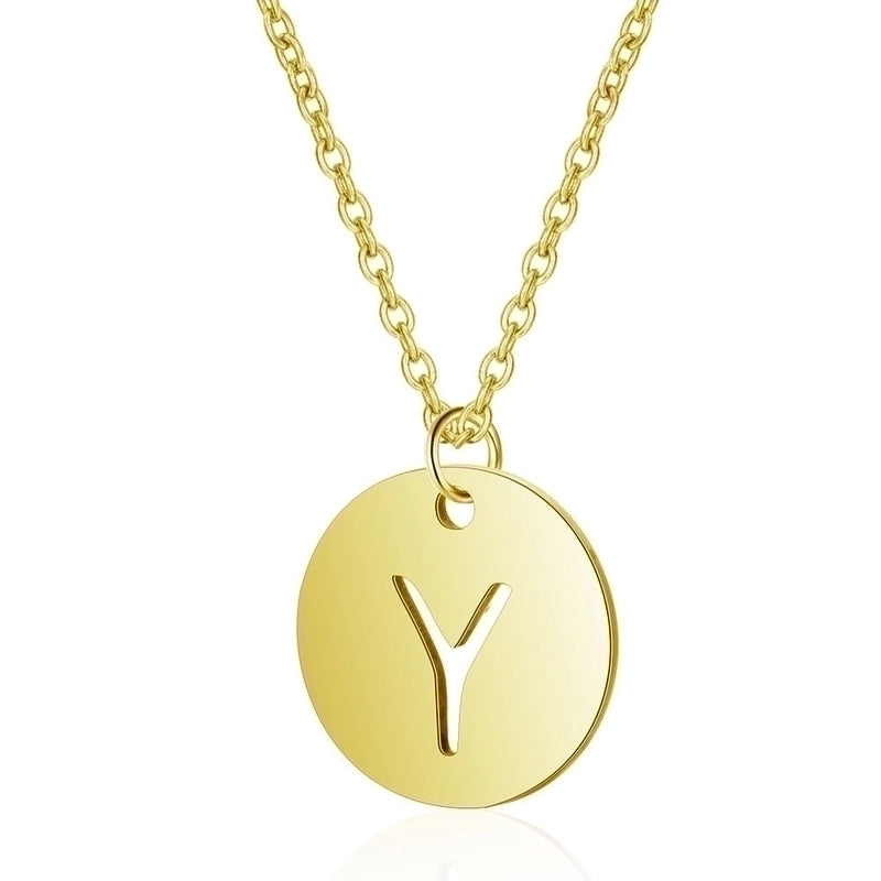 Minimalist Letter Stainless Steel Titanium Steel Plating Chain Gold Plated Pendant Necklace