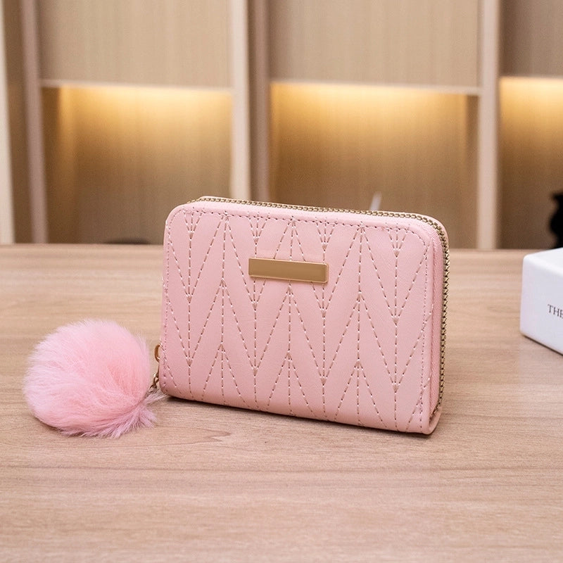 Women's Chevron Pu Leather Zipper Coin Purses