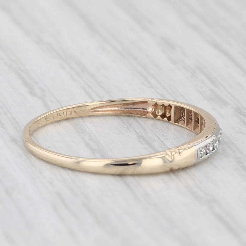 0.10ctw Diamond Wedding Band 14k Yellow Gold Stackable Ring Size 6.75