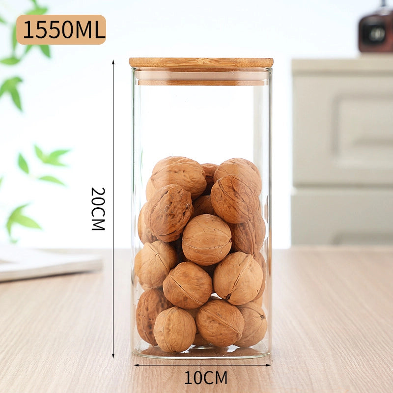 Minimalist Solid Color Wood Glass Storage Container Box