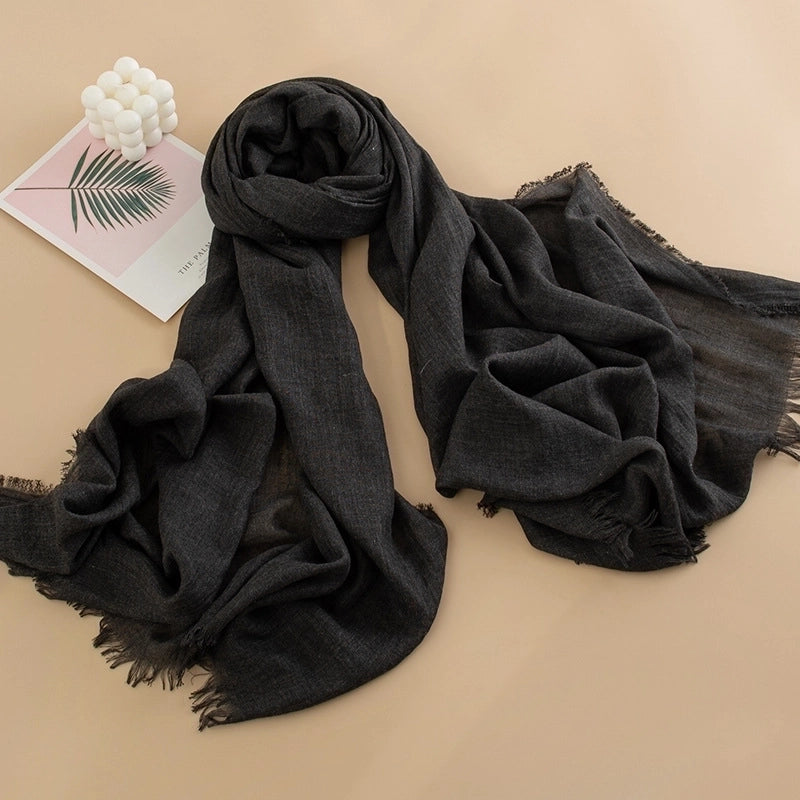 Spring And Summer New Solid Color Thin Scarf High Sense Female All-Matching Long Air Conditioning Shawl Sunscreen Scarf Scarf