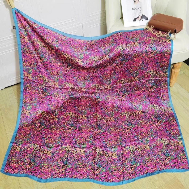 Women's Vintage Style Letter Color Block Polyester Silk Scarves