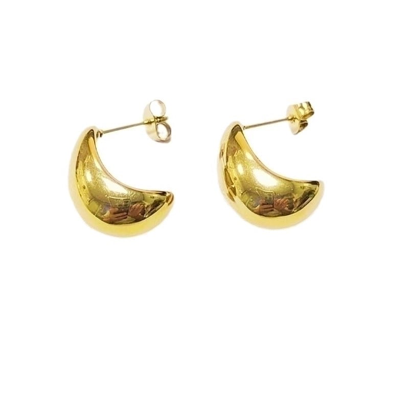 1 Pair Minimalist C Shape Plating Titanium Steel Ear Studs