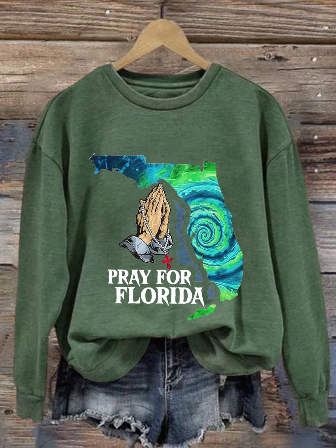 Women's Pray For Florida Printed Sweatshirt