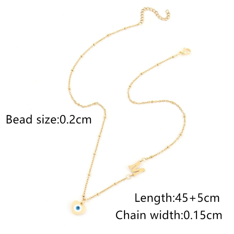 Elegant Minimalist Classic Style Letter Heart Shape Eye 201 Stainless Steel 304 Stainless Steel Copper Stainless Steel Necklaces