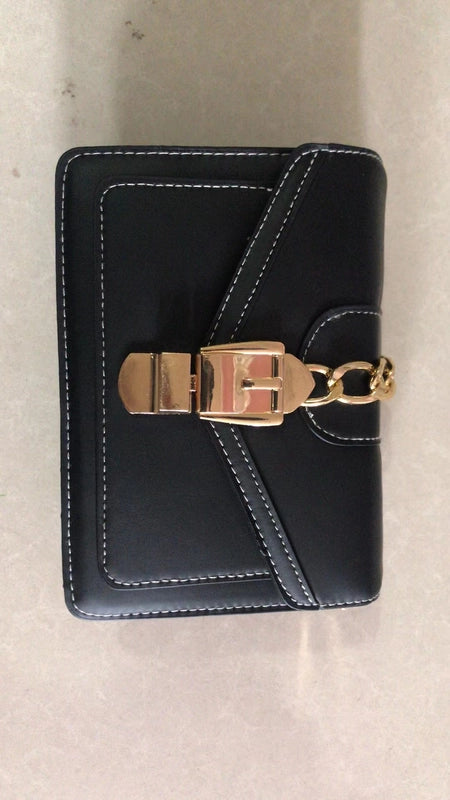 Women's Medium Pu Leather Color Block Streetwear Lock Clasp Crossbody Bag