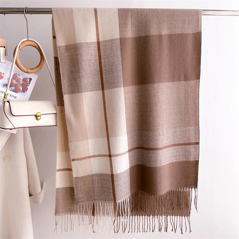 Unisex Business Basic Minimalist Tassel Imitation Cashmere Polyester Scarf