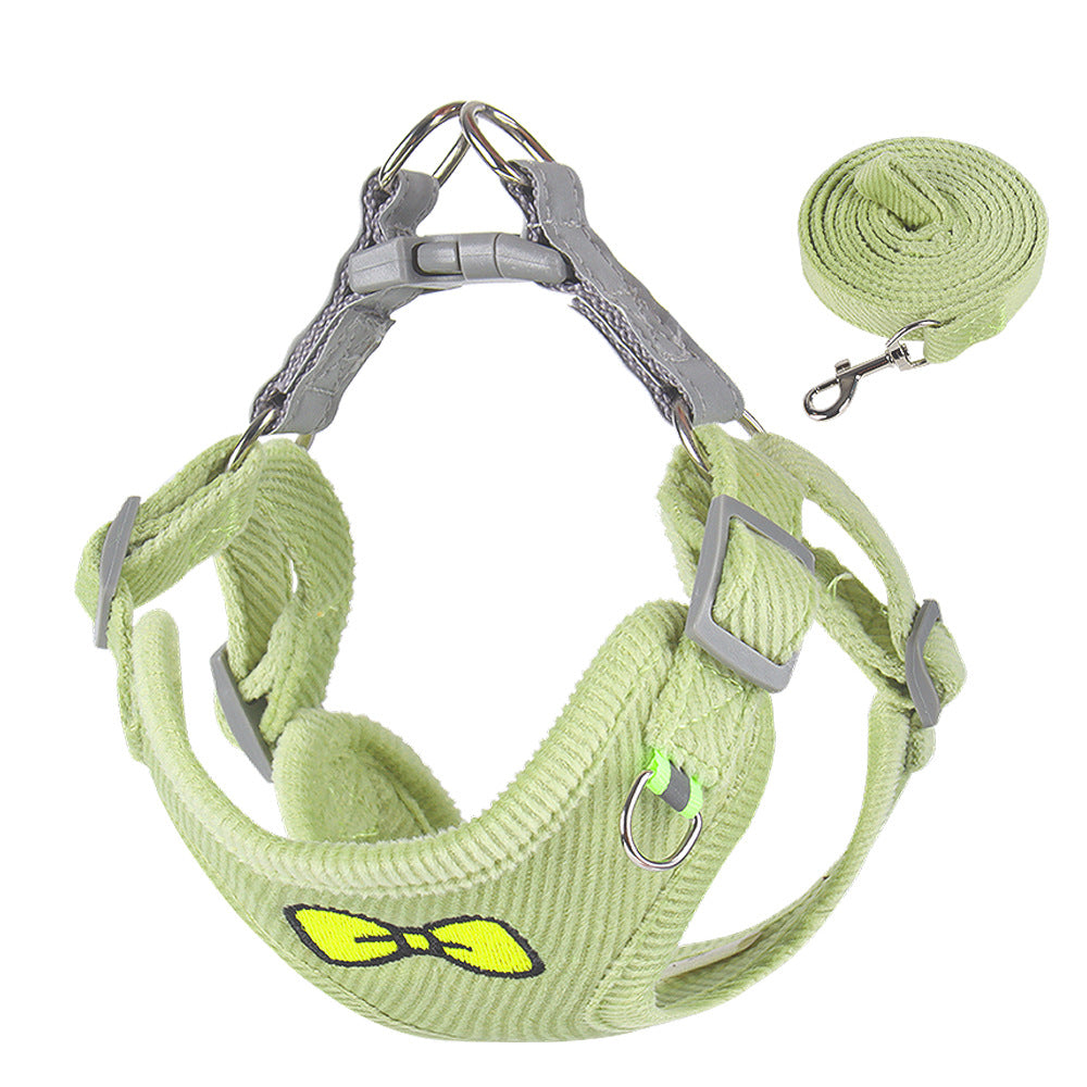 Bow Printed Soft Dog Harness&Leash