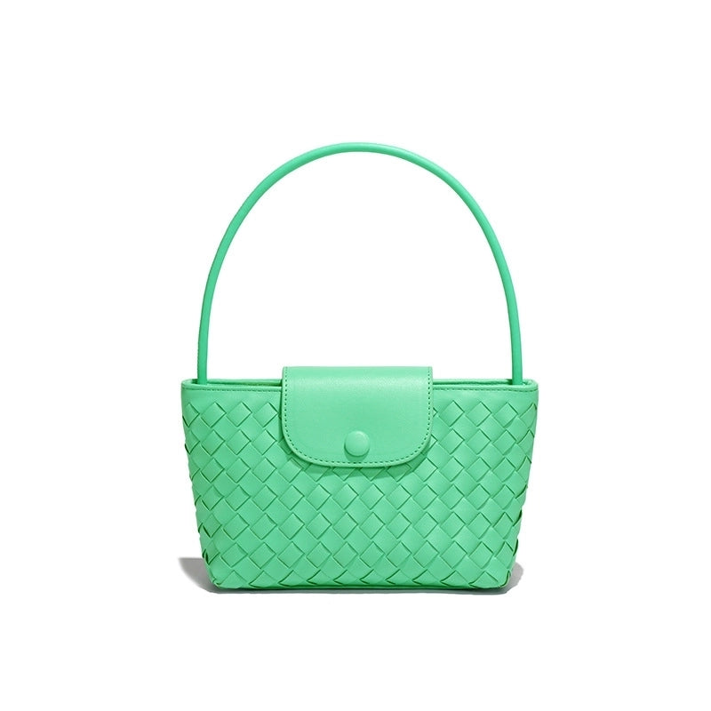 Women's Medium Pu Leather Solid Color Basic Classic Style Square Magnetic Buckle Underarm Bag