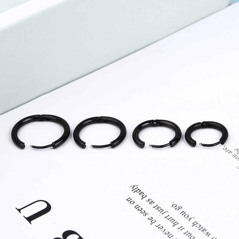 Minimalist Round Stainless Steel Hoop Earrings 1 Piece