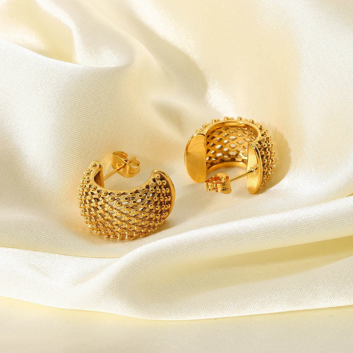 Geometric Stainless Steel 18K Gold Plated Earrings