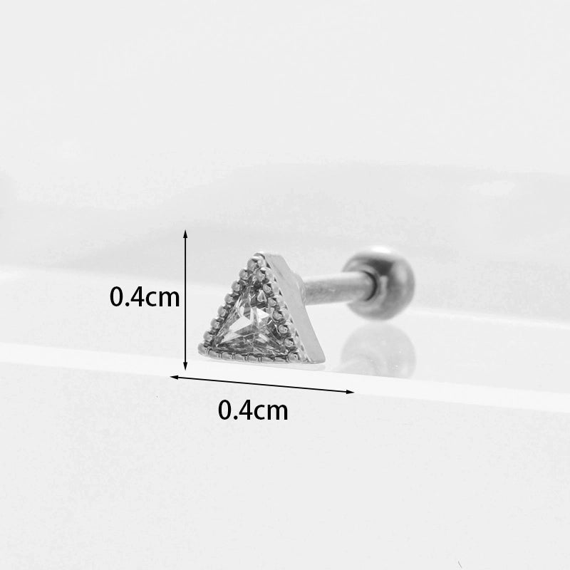 Ear Cartilage Rings & Studs Fashion Geometric Copper Plating Artificial Gemstones