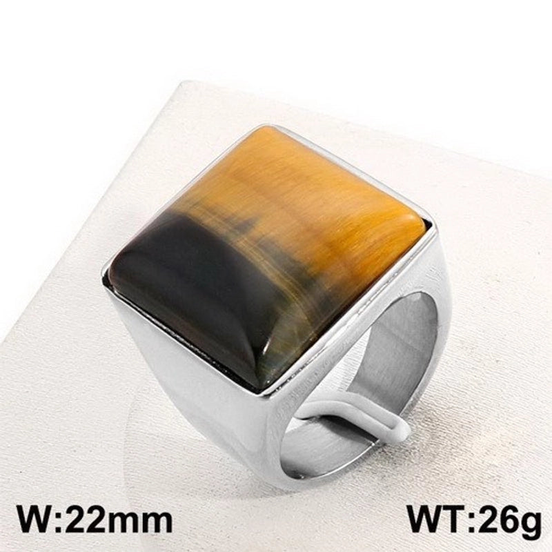 Vintage Style Geometric Square Stainless Steel 18K Gold Plated Plating Rings