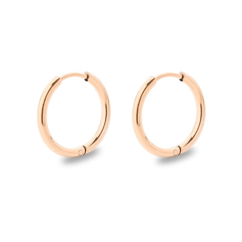 Minimalist Solid Color Stainless Steel Hoop Earrings 1 Pair