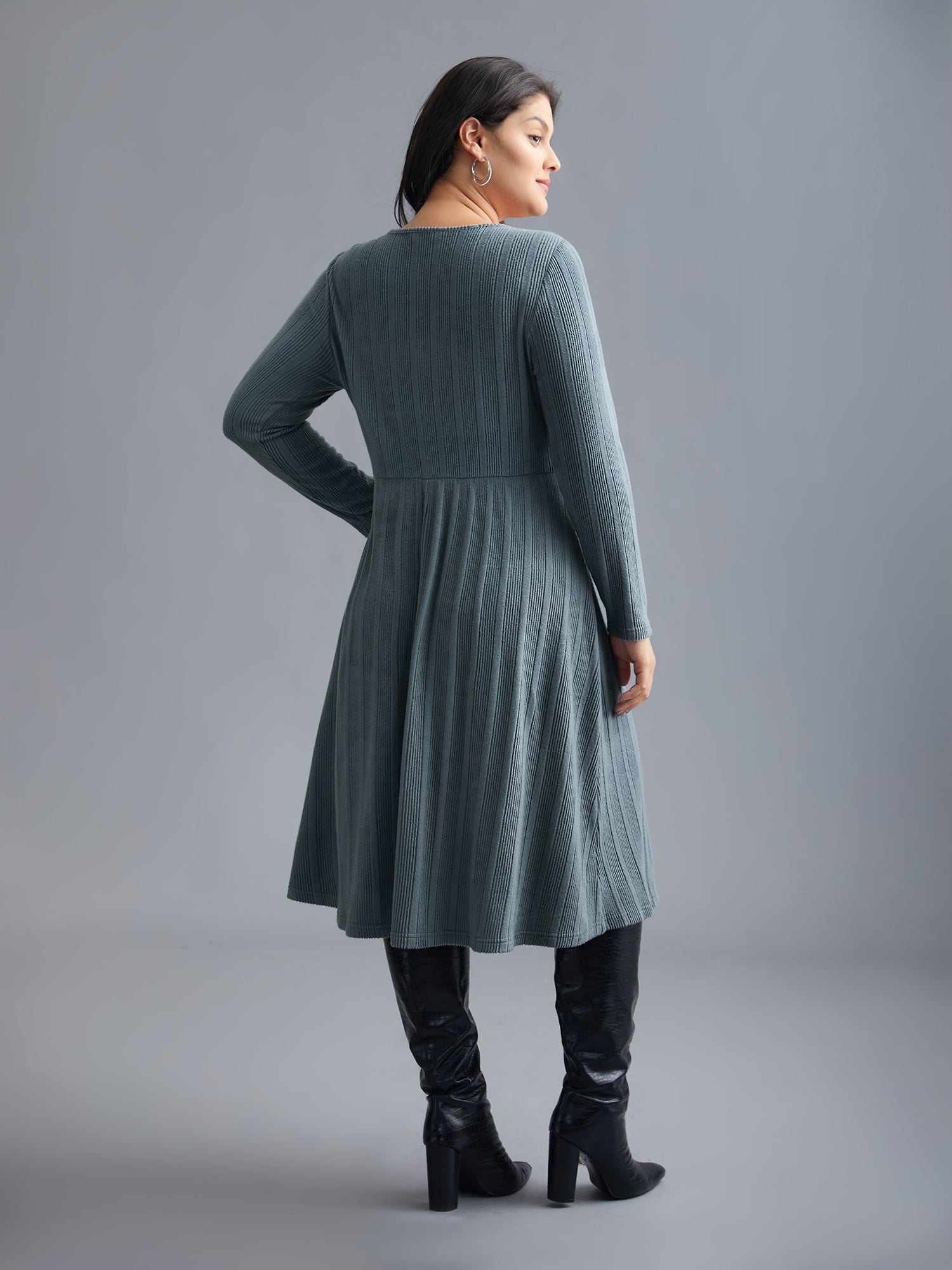 Plain 2-In-1 Knit Layered Dress