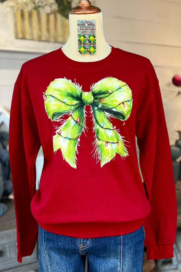 Christmas Bow Crewneck Sweater