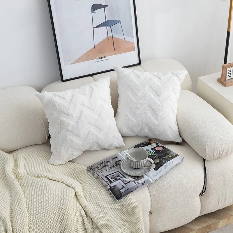 Fashion Solid Color Short Plush Pillow Cases Couch & Sofa Decor
